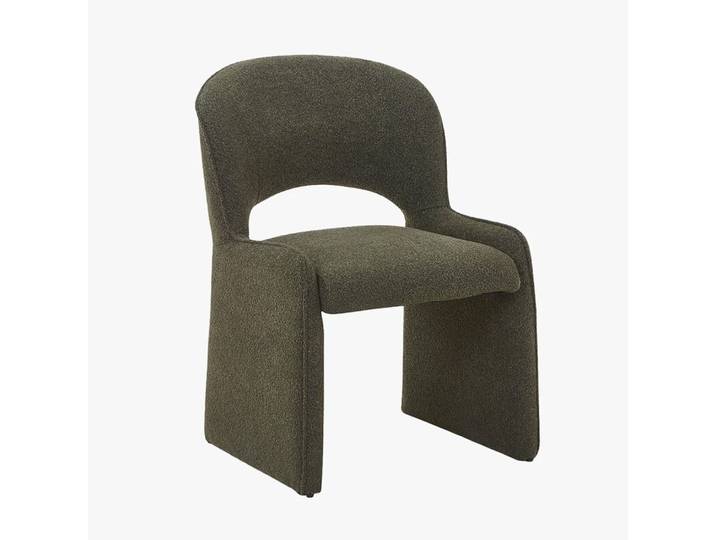 Fauteuil tissu bouclette vert foncé