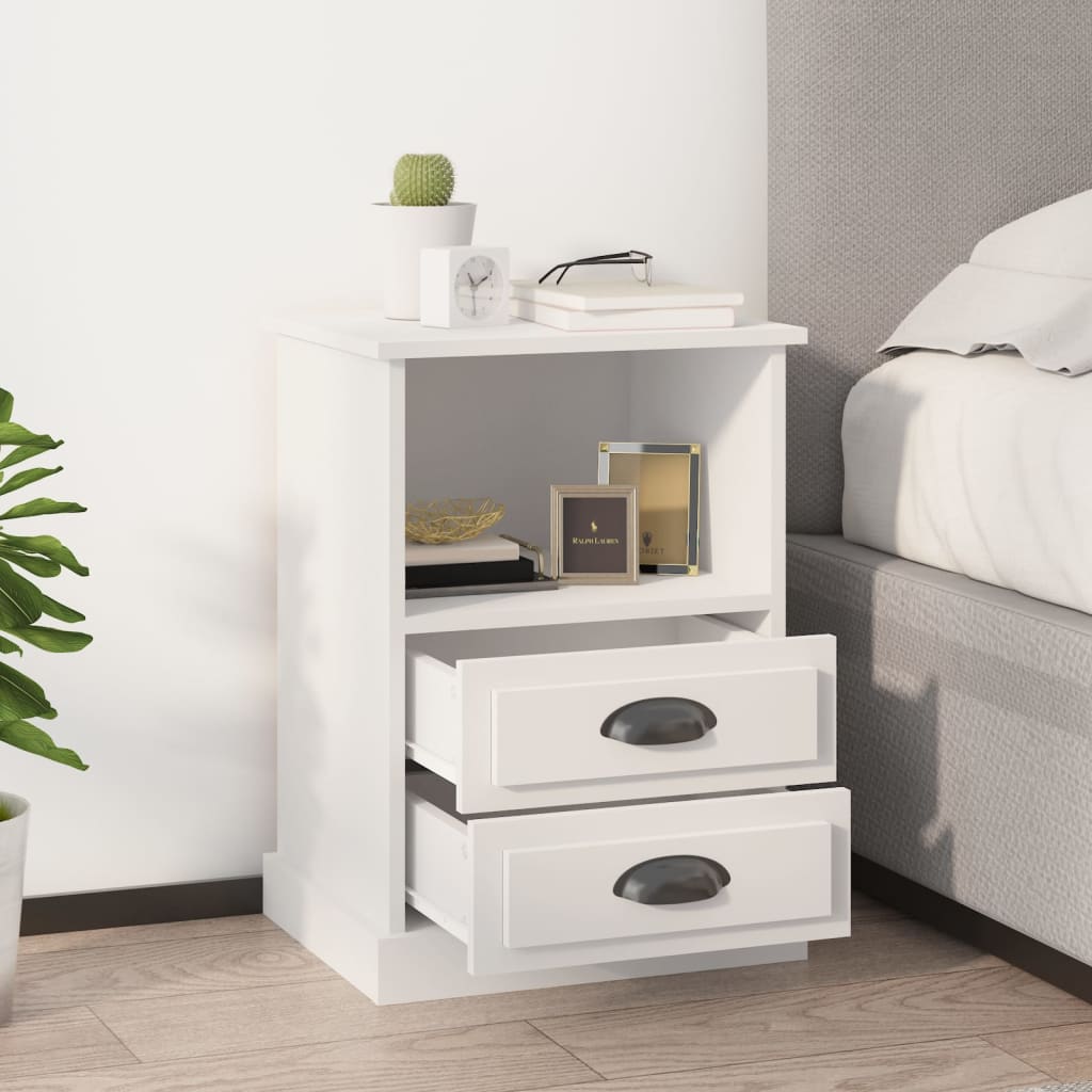 vidaXL Table de chevet blanc 43x36x60 cm