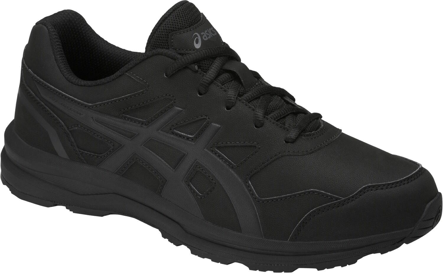 Walkingschuh ASICS "GEL-MISSION 3", Herren, Gr. 46, schwarz (schwarz, carbon, phantom), Synthetik, Schuhe Walkingschuh, mit GEL-Technologie im Rückfußbereich, EVA-Mittelsohle, Topseller