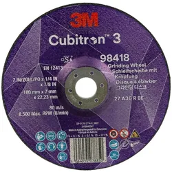 3M, Schleifmittel, Schruppscheibe Cubitron™ 3 D230xS7mmKörnung 36+ gekröpft ™ Cubitron™ 5 Bohrung 22,23 mm