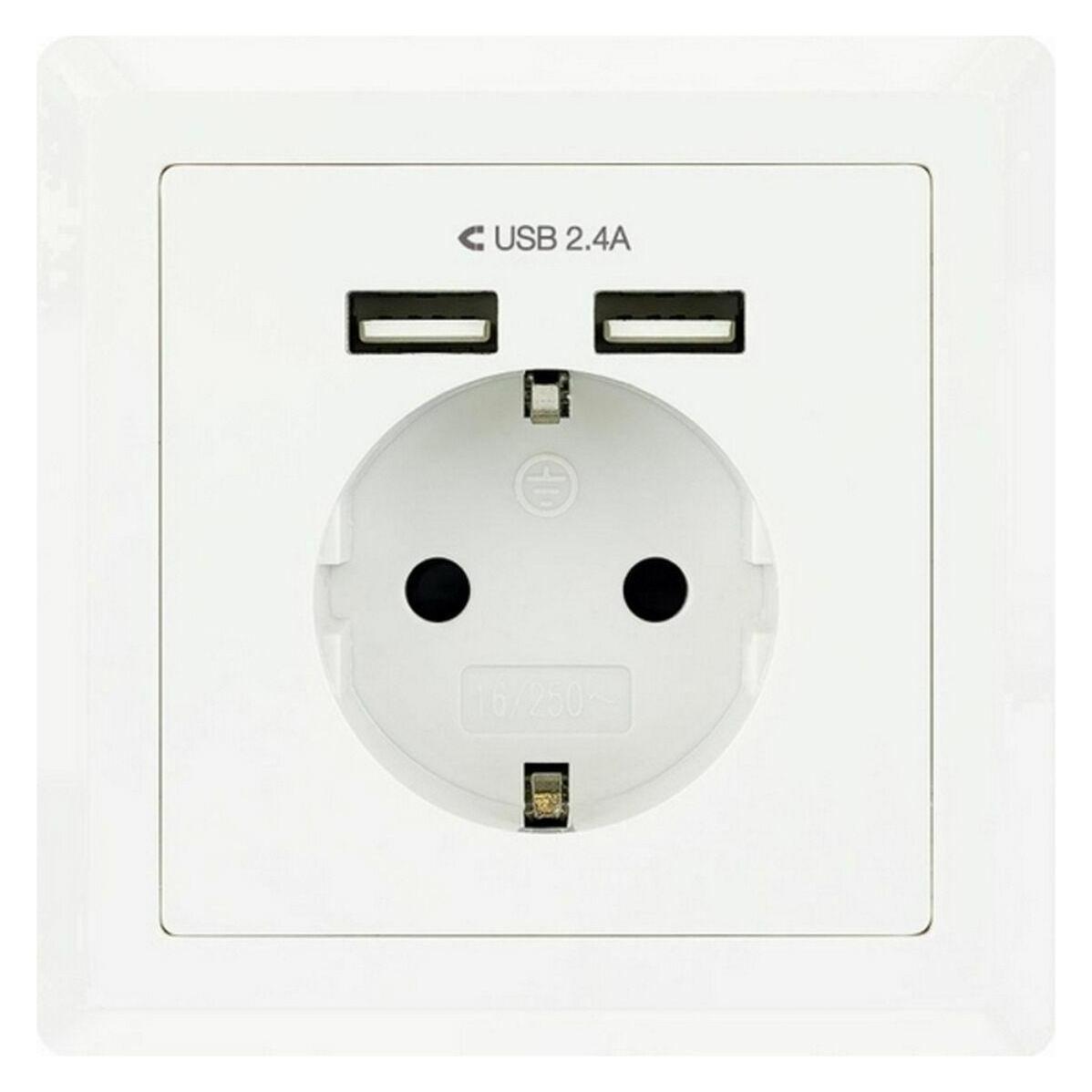 Nanocable 10.35.0010 Steckdose CEE 7/3 + USB Weiss (10.35.0010)