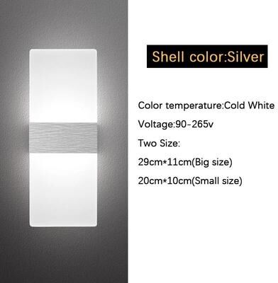 Useful Little Things Contemporary Dual Voltage Minimalist LED Wall Sconce For Bedroom, Living Room, Balcony, And Corridor silver cold White 7.87 X 3.94 In