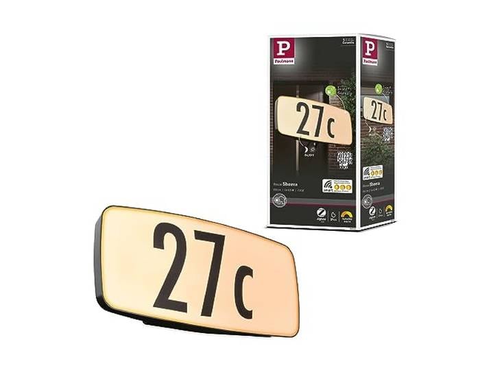 Paulmann 94507 LED lum. extérieur Zigbee Smart Home numéro maison Sheera IP44 détecteur de crépuscule/mouvement Tunable Warm 8W Outdoor 2200-3000K
