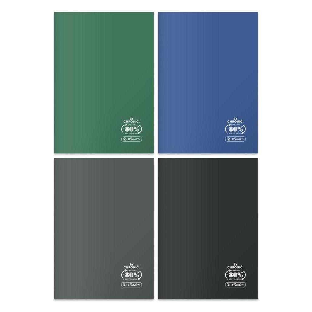 Herlitz Notizbuch A5/60K Raster Eco PP Ocean Colors (5 Stück) (A5, Weicher Einband) (47597598)