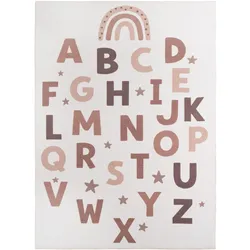 SPIELTEPPICH Waschbar TINO in Creme, mit Alphabet-Motiv, 120 x 170 cm