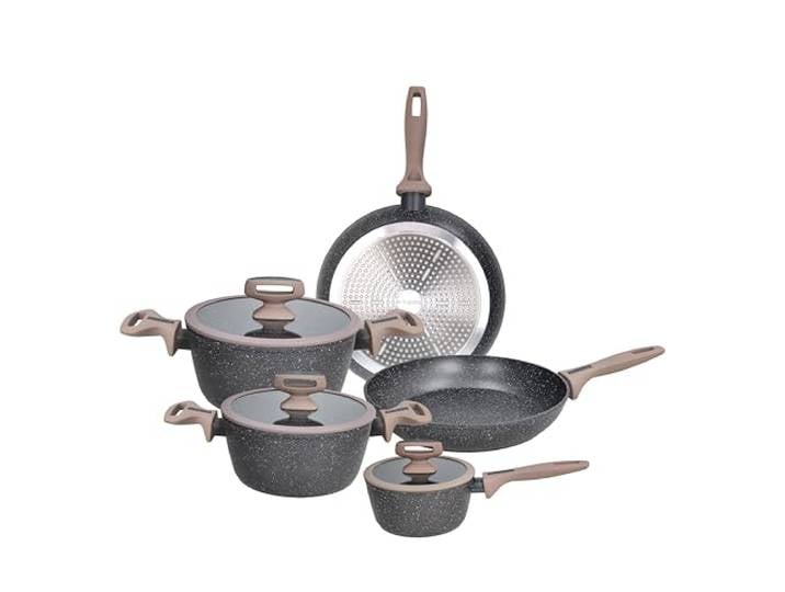 Tognana Class Stone, 8-teiliges Topf- und Pfannenset, Aluminium, Schwarz