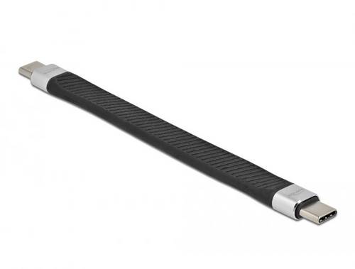Delock USB-C Kabel USB 2.0 USB-C Stecker, USB-C Stecker 0.13m Schwarz 86940