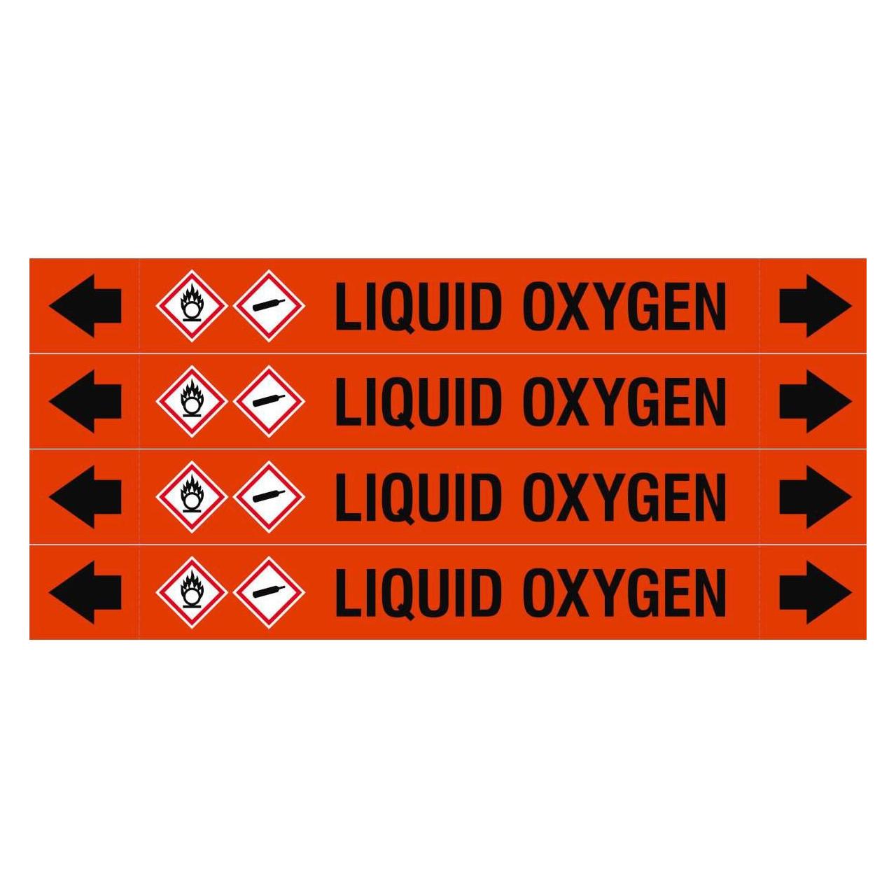 Brady ASME - Rohrmarkierer - Liquid Oxygen (ASMEPM-26X230MM-LIQUID OXYGEN)