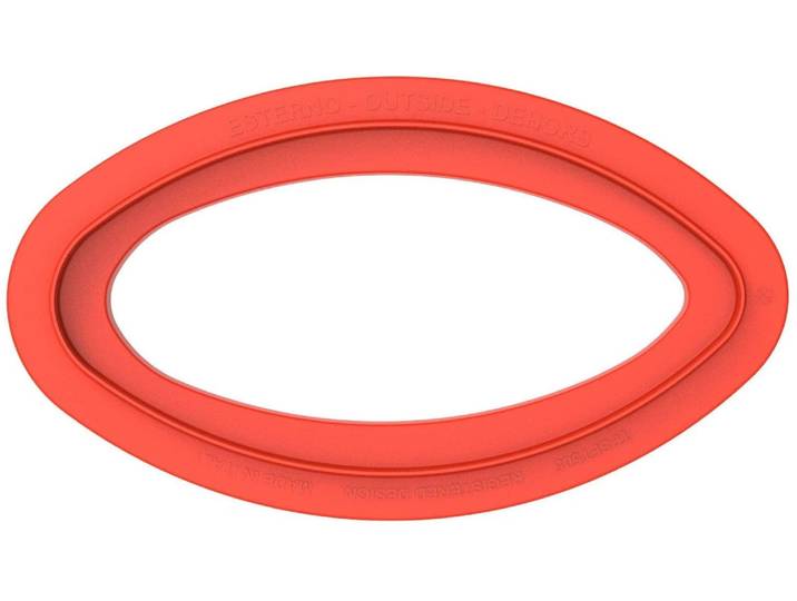 Backform Silikomart – Zitrone 700 Silikon, mit Ausstecher , rot (grau, rot), B:9,5cm L:19cm T:7,5cm, Kunststoff, Silikon, Küchenformen, Backform