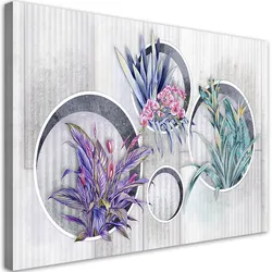 WANDBILD quadratkisten regale mit blumen