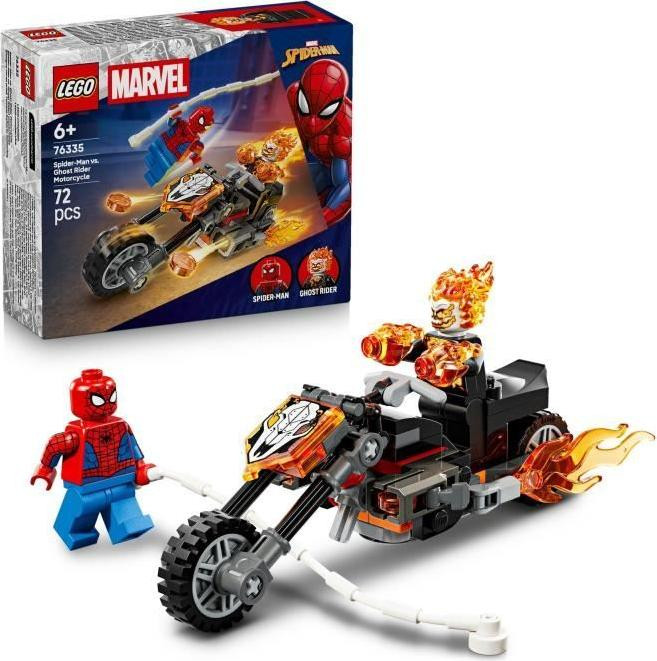 LEGO Marvel Spider-Man en zijn motor tegen Ghost Rider bouwset voor kinderen vanaf 6 jaar