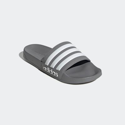 Badesandale ADIDAS SPORTSWEAR "SHOWER ADILETTE", Damen, Gr. 42, grau (grau three, ftwr weiß, grau three), Synthetik, Schuhe, Badelatschen