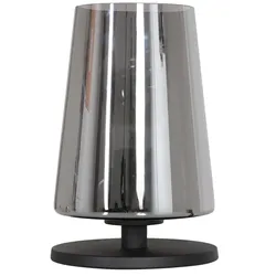 Steinhauer Tischleuchte ANCILLA, konisch, Ø 14.5cm, E27, mit Touch-Dimmer, schwarz matt / Rauchglas STE-3103ZW