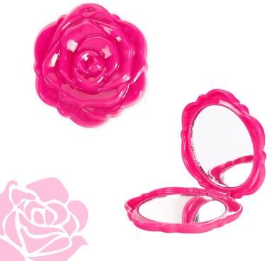 Fusion Finds Retro Rose Compact Makeup Mirror Double Sided Folding Pocket Mirror For Travel & Everyday Touch Ups rose Red
