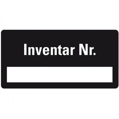 Inventaretikett Inventar Nr., einzeilig, schwarz, Dokumentenfolie, 40x20mm, 16/Bogen