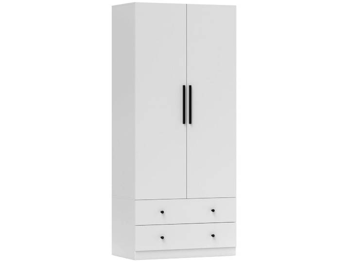Homcom Kleiderschrank MDF Weiß, Holzwerkstoff, 43x180x79 cm, Schlafzimmer, Kleiderschränke