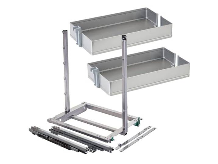 DISPENSA junior III Apothekerauszug silbergrau für Korpusbreite 300 mm mit ARENA pure Tablaren