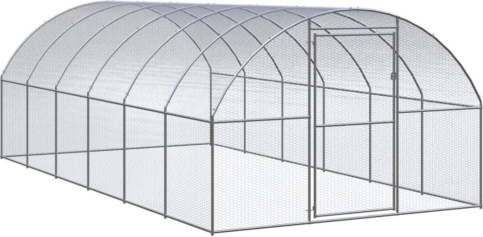 Outdoor-Hühnerstall 3x6x2 m Verzinkter Stahl