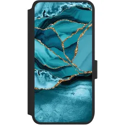 Nivocase Klapphülle für Samsung Galaxy S25 Handyhülle aus Kunst Leder NIVOflip schwarz Edelstein Glitzer (Samsung Galaxy S25), Smartphone Hülle, Schwarz