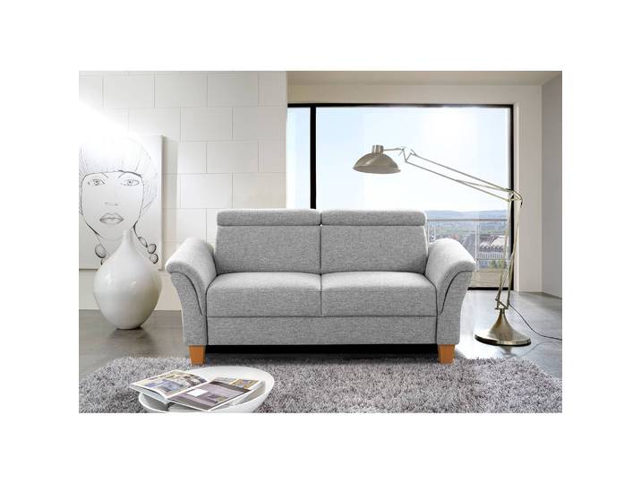 Sofa Eustis 2,5-Sitzer Silber Flachgewebe Amra 180 x 84 x 93cm Modern