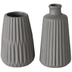 Boltze Vase Esko 2er-Set, Grau