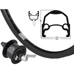 Hartje +VR 28 Zoll Aluminium Laufradsatz Schwarz