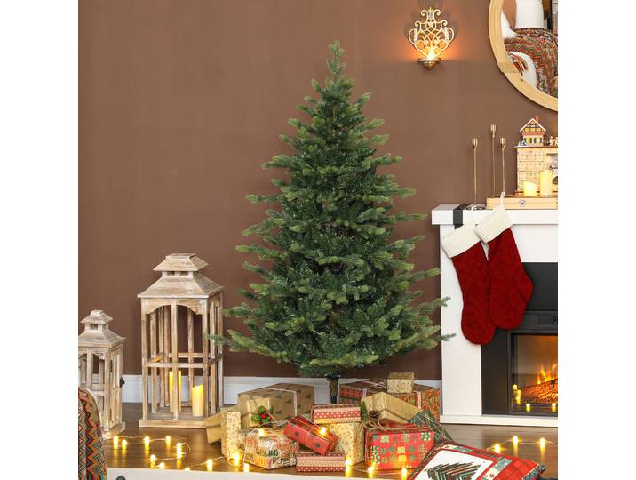 HOMCOM Sapin de Noël 150cm 1202 Branches Support Métal Vert