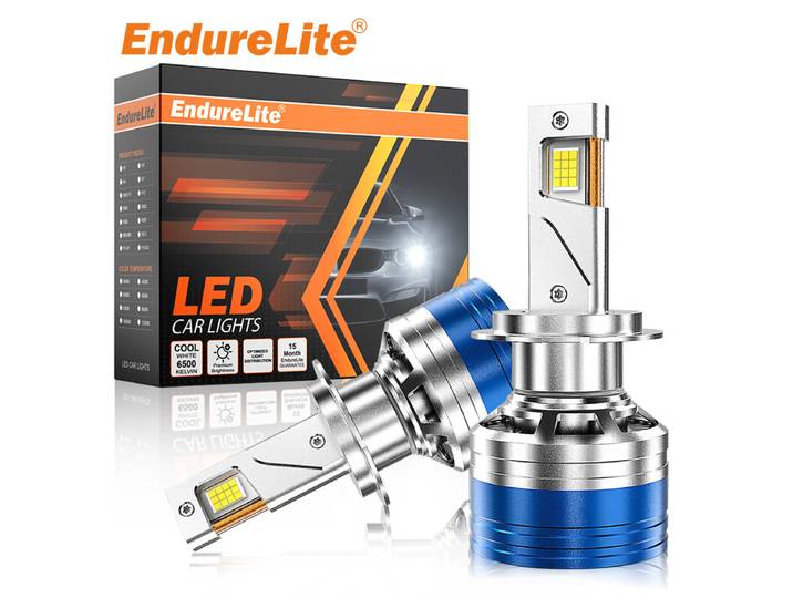 ENdureLite 9005/HB3 Ampoules LED, 6000K Blanc froid, Ampoules de projecteur, Ampoules de phare LED haute puissance, Conception 1:1 avec ventilateur de refroidissement, Plug &amp; Play, Lot de 2