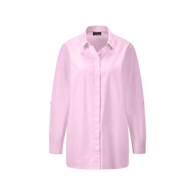 Hemdbluse GOLDNER "Baumwollbluse mit Hemdkragen", Damen, Gr. 54, rosa (rosé), Obermaterial: 100% Baumwolle CO., Blusen Hemdbluse, Mit Seitenschlitzen
