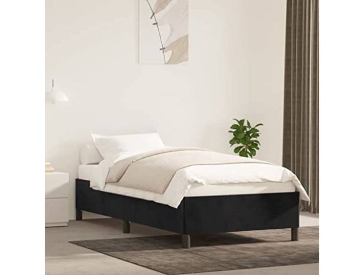YUOTYRKTEJRSG Samtbezug Stabil Schlafzimmer Bettgestell Schwarz 90x190 cm Bettgestell Schwarz 90x190 cm Samt Bettrahmen mit Samtbezug Stabiler Lattenrost Ohne Matratze Luxuriöses Design für