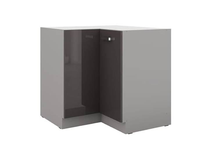Kuechen-preisbombe Eckunterschrank 90x90 Hochglanz Grau Küchenzeile Küchenblock Küche Grey Bianca