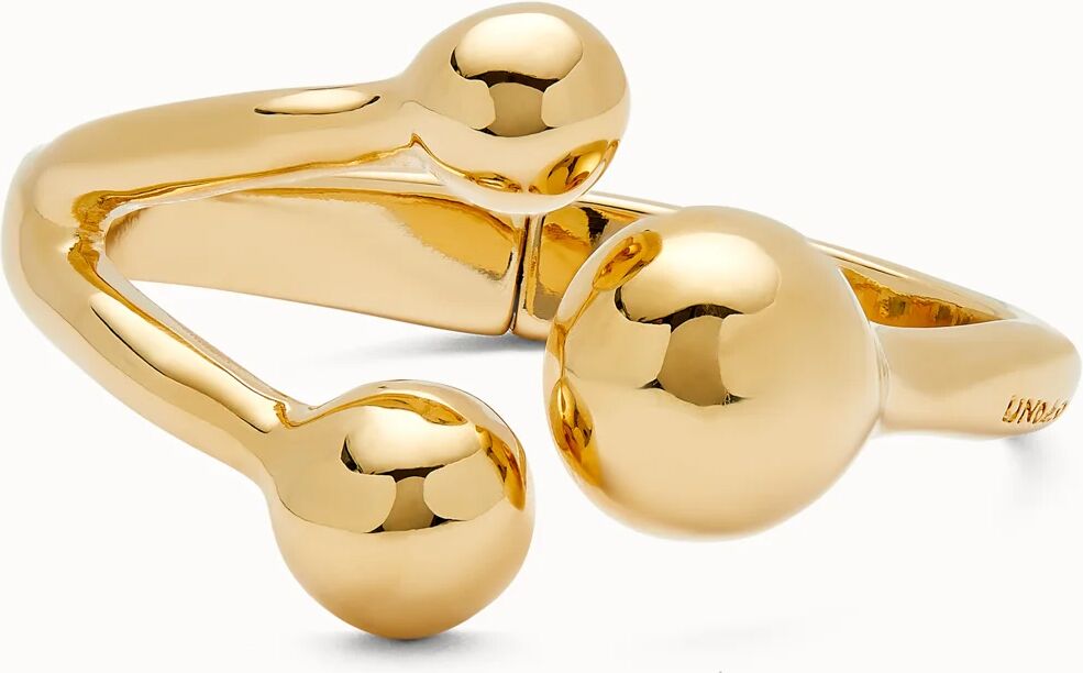 UNOde50 Pulsera rígida con tres bolas bañadas en oro 18k Dorado L