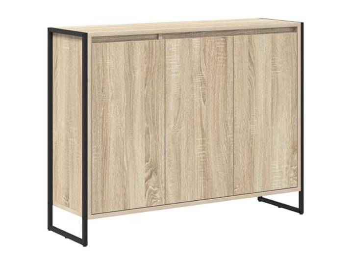 KGFHERENB Seitenschrank Sonoma 96,5x30x75 cm Kommode mit 3 Türen Vielseitiges Beistellmöbel für Wohnzimmer und Schlafzimmer mit 3 Türen für ordentliche Aufbewahrung im Industrie-Design.