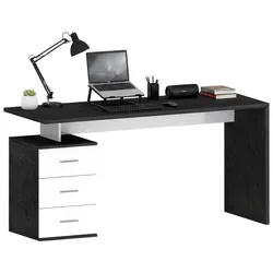 Dmora Abisse - Schreibtisch, 160x60x75h cm Schiefergrau, Modular, Made in Italy