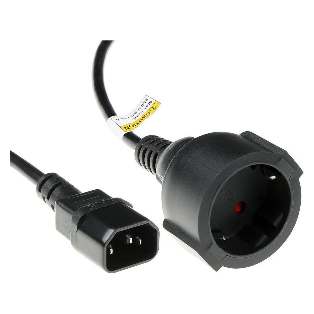 ACT Powercord C14 - Type F female (max. current 10A) black 0.6 m (0.60 m) (AK5219)