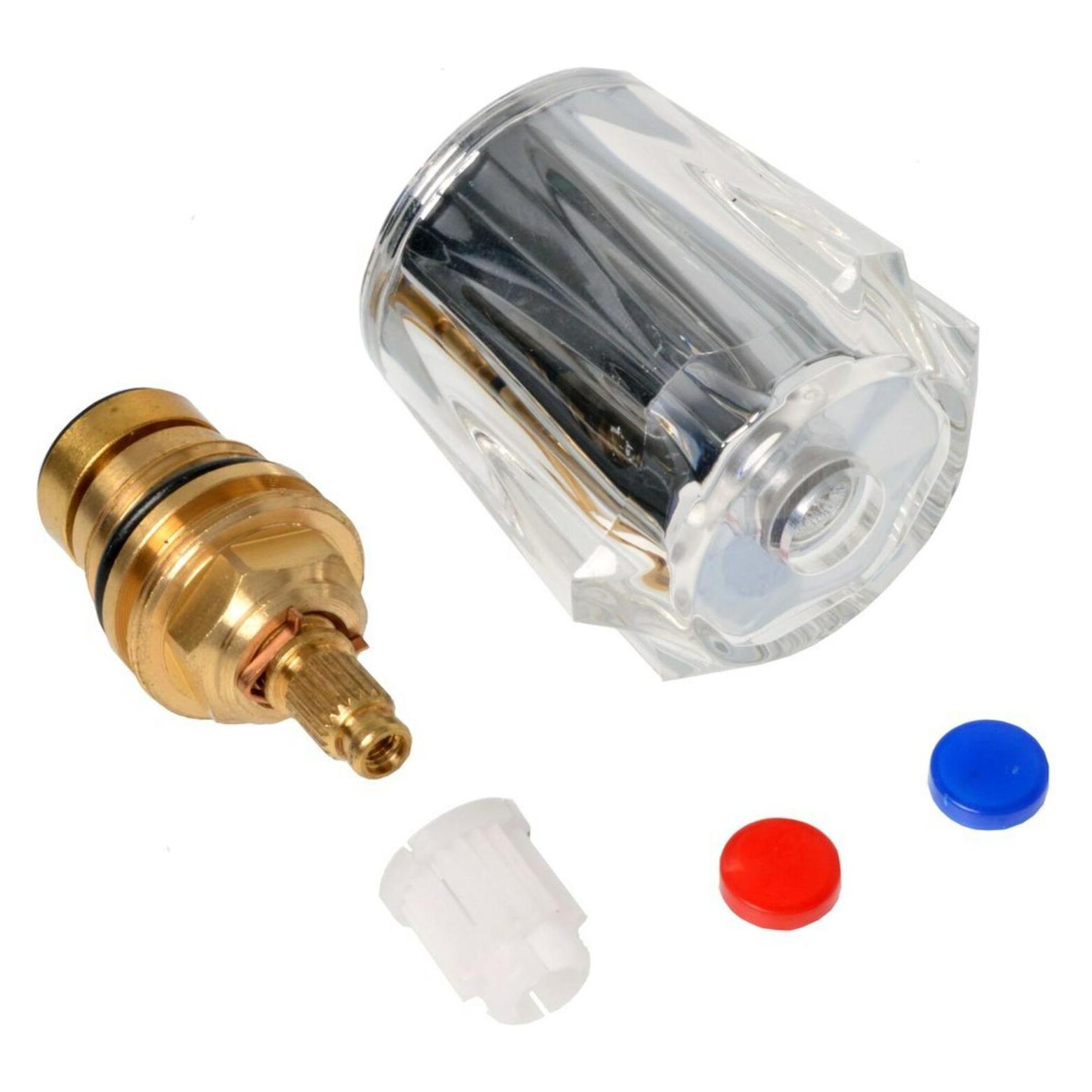 Magni Acrylgriff klar, mit Oberteil, Markierung rot/blau (82189800)