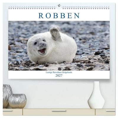 Robben - Lustige Bewohner Helgolands (hochwertiger Premium Wandkalender 2027 DIN A2 quer), Kunstdruck in Hochglanz