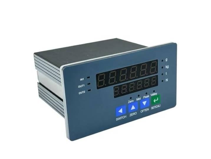 Wägezelle Intelligente Anzeige Kraftmessung Zweireihige Sechsstellige LED-Anzeige Wiegebildschirmausgang RS485 Aluminiumgussgehäuse für Trichter(RS485 Output)