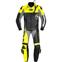 Spidi DP-Progressive Tour, Lederkombi 2tlg. - Schwarz/Neon-Gelb/Grau - 46