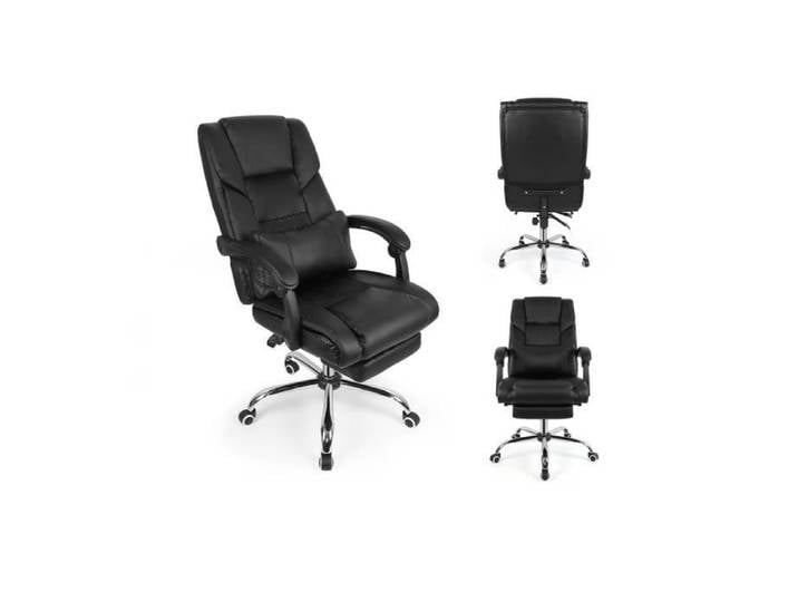 chaise de manager Fauteuil de bureau avec Oreiller lombaire / repose-pieds @ Bonachat