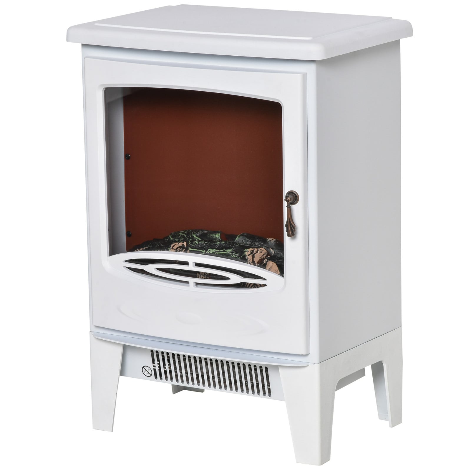HOMCOM LED Elektrische Haard met Vlameffect, 900W - 1800W, Wit, B/D/H: 39 x 26 x 548 cm