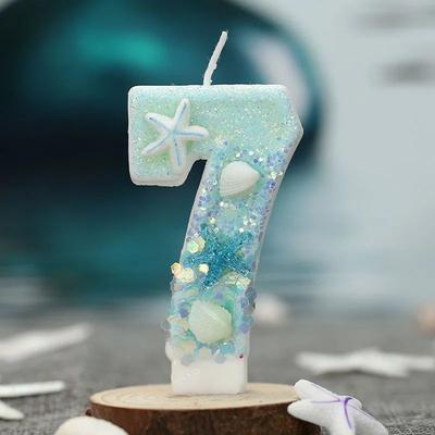 Uplift Treasures Ocean Beach Starfish Number Birthday Candle Decoration 7