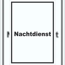 HB-Druck Nachtdienst Schild mit Text Nachtschalter hochkant A2 (420x594mm)