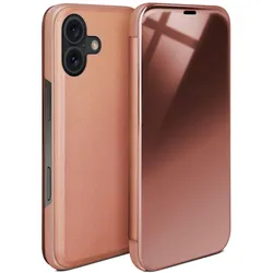 moex Clear View Cover für iPhone 16 – Spiegelnde klapp Hülle in Hochglanz Optik – Void Case