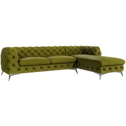 ECKSOFA Chesterfield Laura Olive Samt