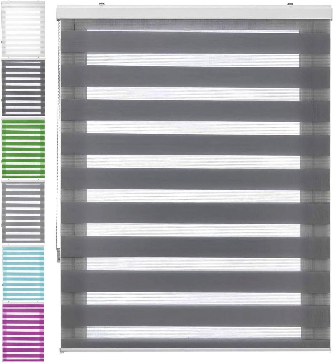 Waterdichte Jaloezieën Donkergrijs - Duurzaam Polyester Raamdecoratie - 80 x 220 cm