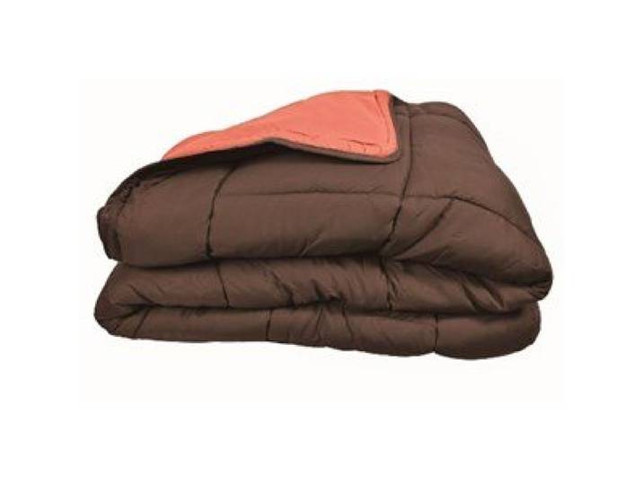 Poyet Motte Calgary Polyester Dekbedovertrek Chocolade/Koraal, polyester, Chocolade/Corail, 200x200x1 cm
