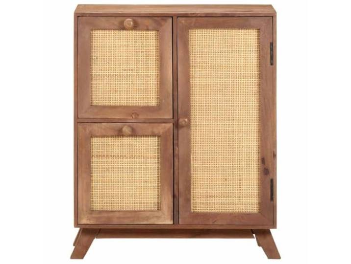KPOTUERTU Sideboard 60x35x75 cm Massivholz Mangoholz 2 Schubladen 1 Tür Massives Mangoholz, zeitloses Design, 2 Schubladen, 1 Tür, viel Stauraum, rustikaler Charme, Handwerkskunst, Holzmaserung,