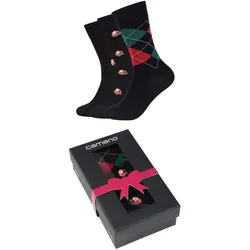 3er Pack camano Soft Christmas Socken in Geschenkbox Herren 9999 - black 43-46