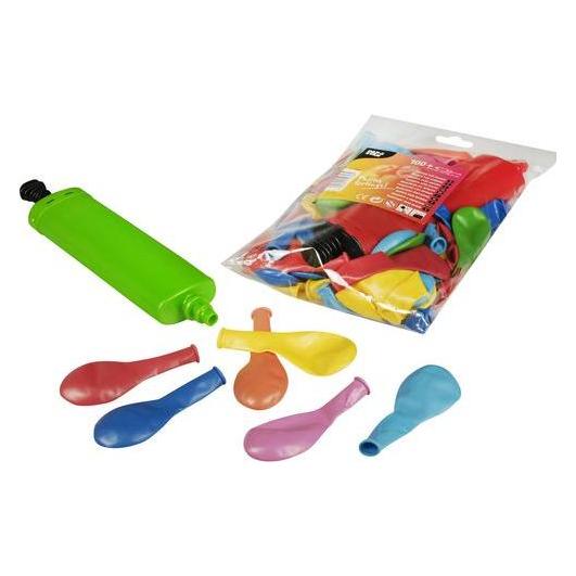 Papstar Luftballons mit Pumpefarbig sortiert (100x) (19328)
